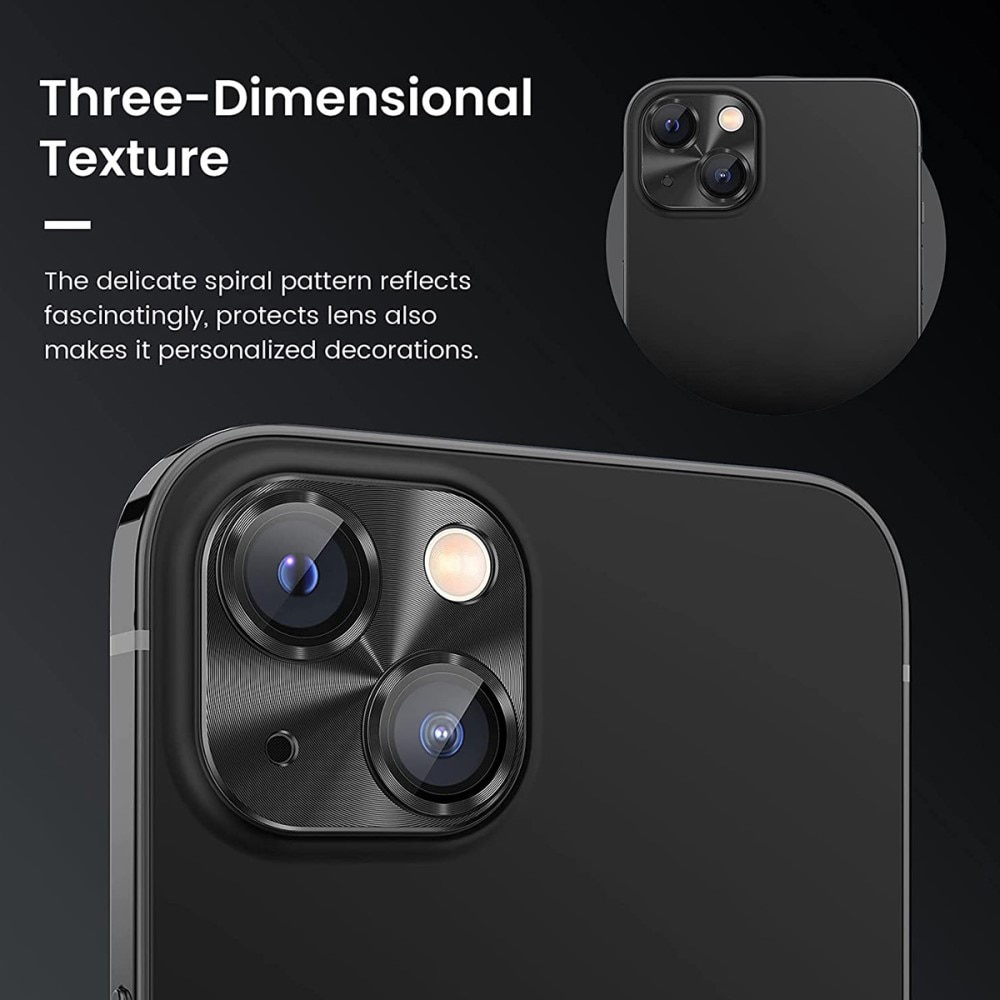 Kamerabeskyttelse Aluminium+Hærdet Glas iPhone 15 lyserød