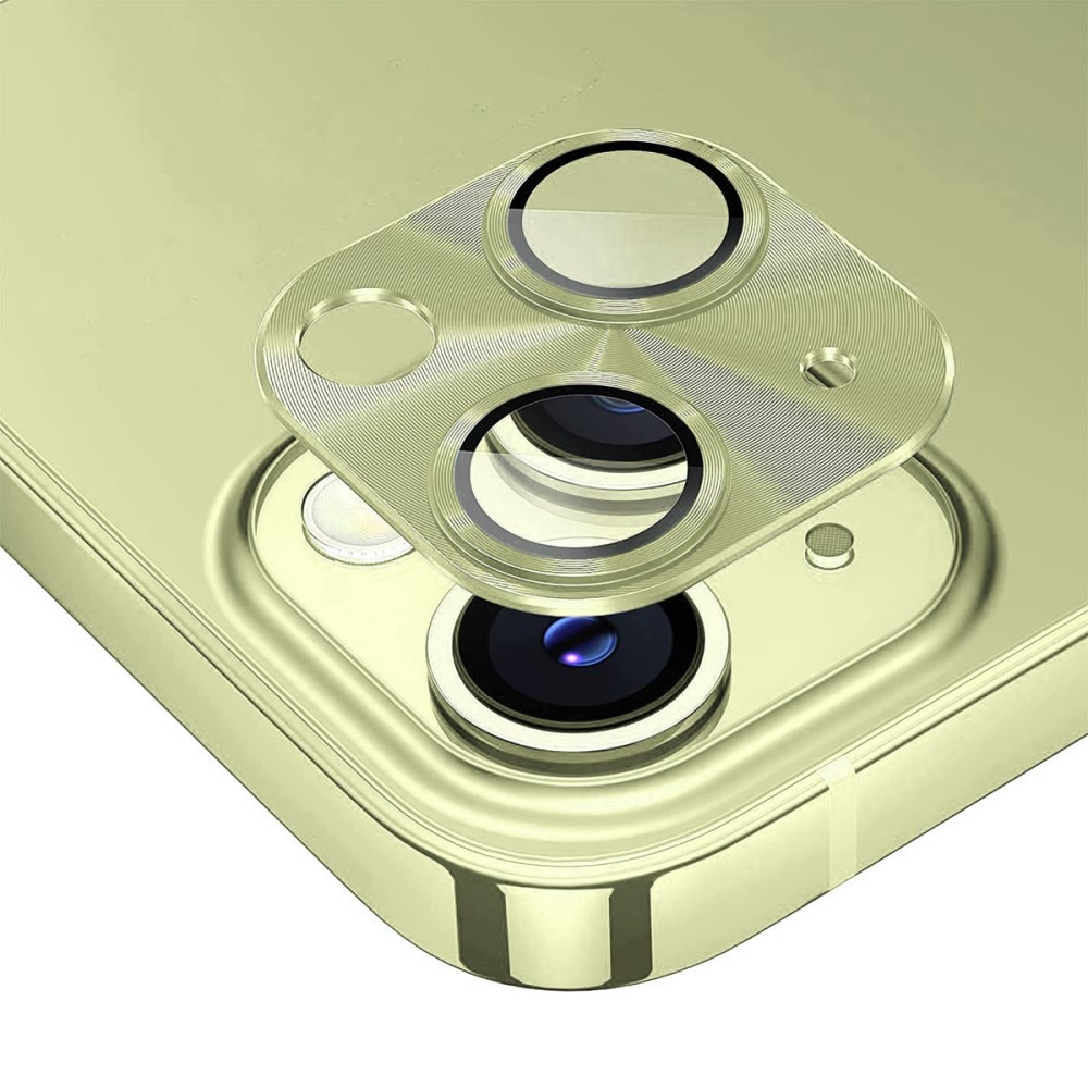 Kamerabeskyttelse Aluminium+Hærdet Glas iPhone 15 Plus guld
