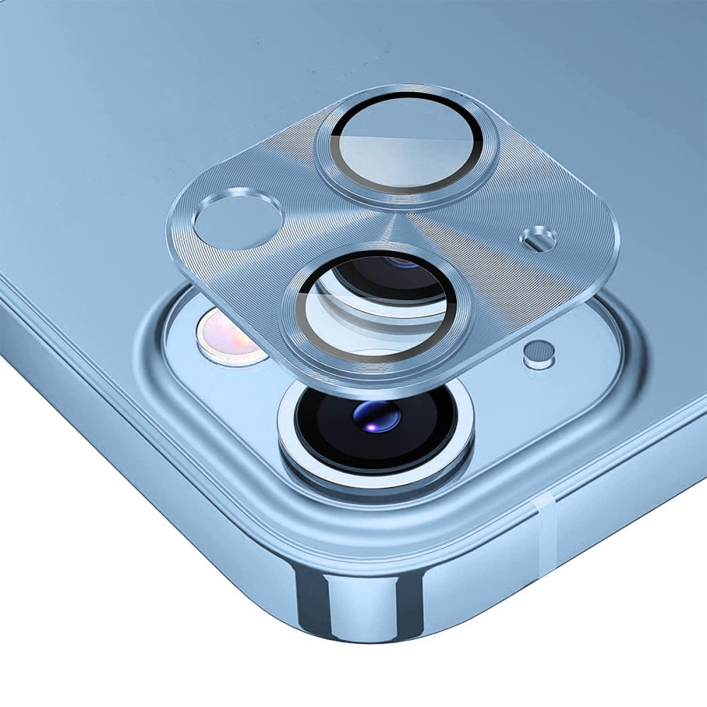 Kamerabeskyttelse Aluminium+Hærdet Glas iPhone 15 Plus blå