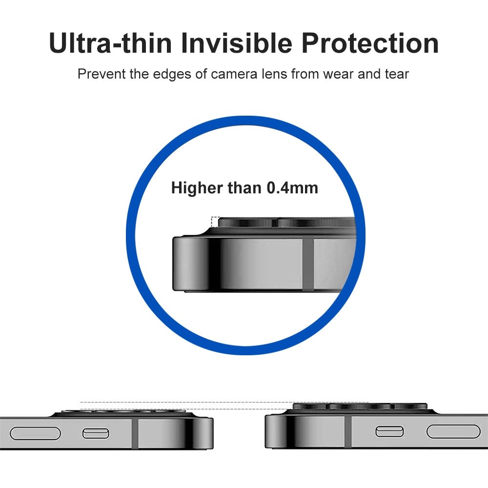 Linsebeskytter Aluminium iPhone 15 Pro Max sølv