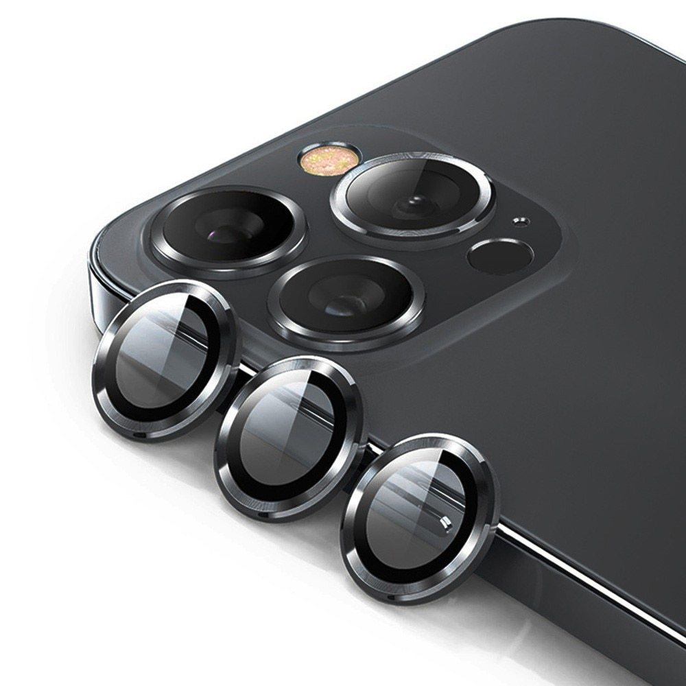 Linsebeskytter Aluminium iPhone 15 Pro Max sort
