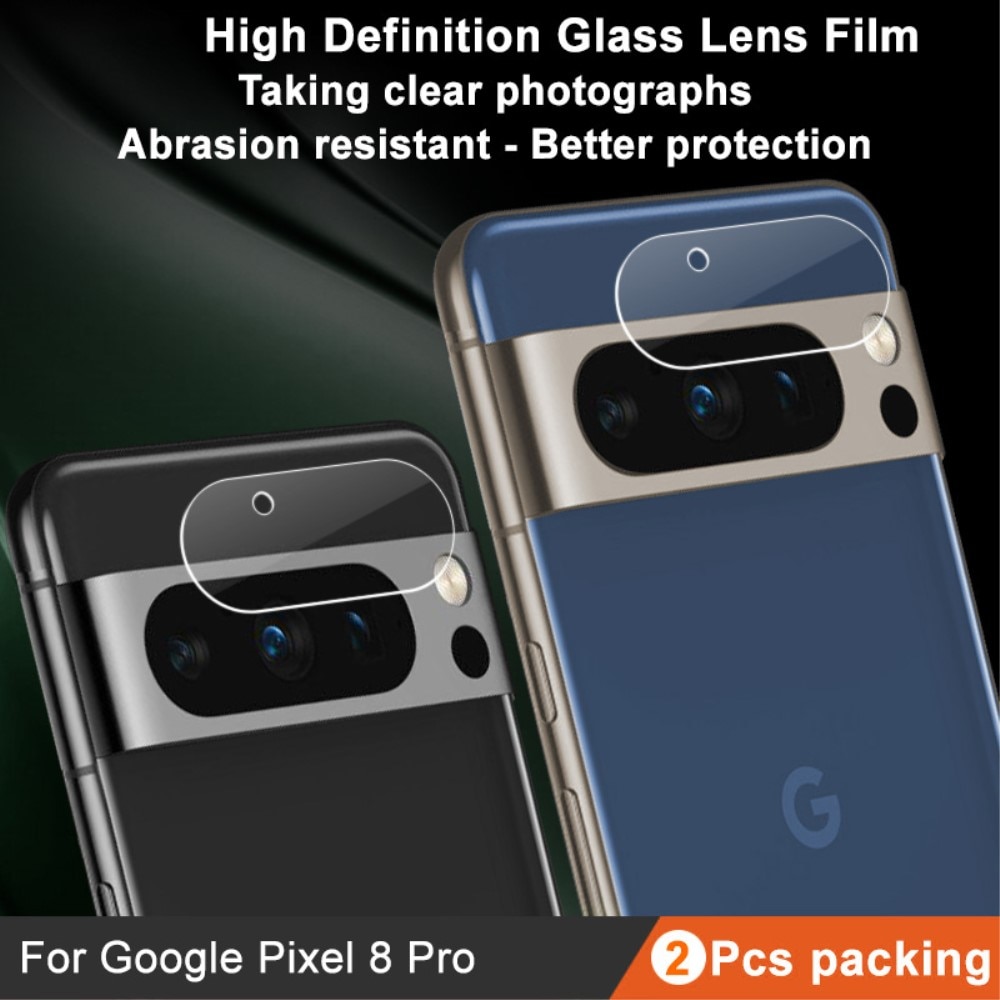 2-pak Hærdet Glas Linsebeskytter Google Pixel 8 Pro gennemsigtig