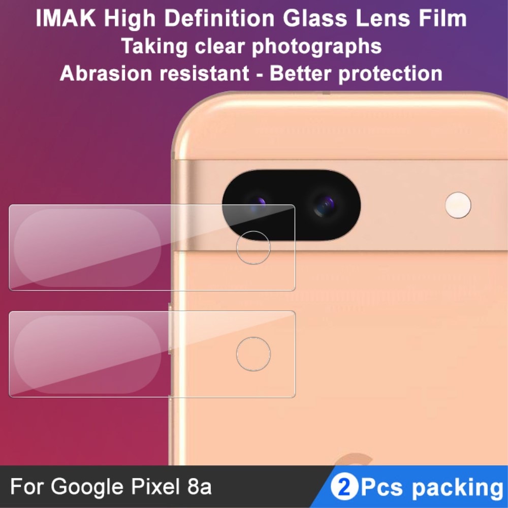 2-pak Hærdet Glas Kamerabeskyttelse Google Pixel 8a gennemsigtig