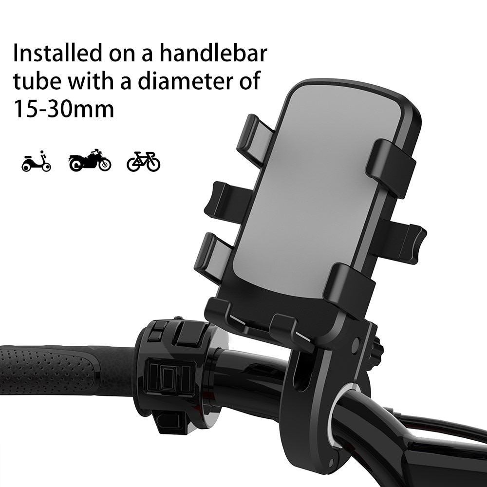 Mobilholder til cykel/motorcykel styret sort