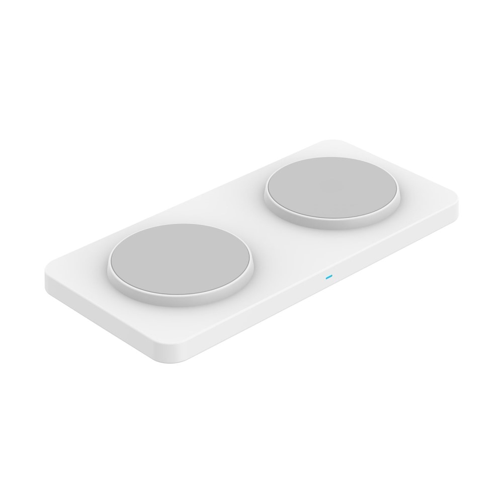 2-i-1 Magnetisk Trådløs Opladningsplade 30W Hvid