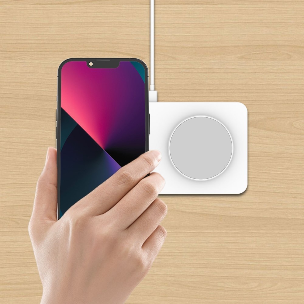 2-i-1 Magnetisk Trådløs Opladningsplade 30W Hvid