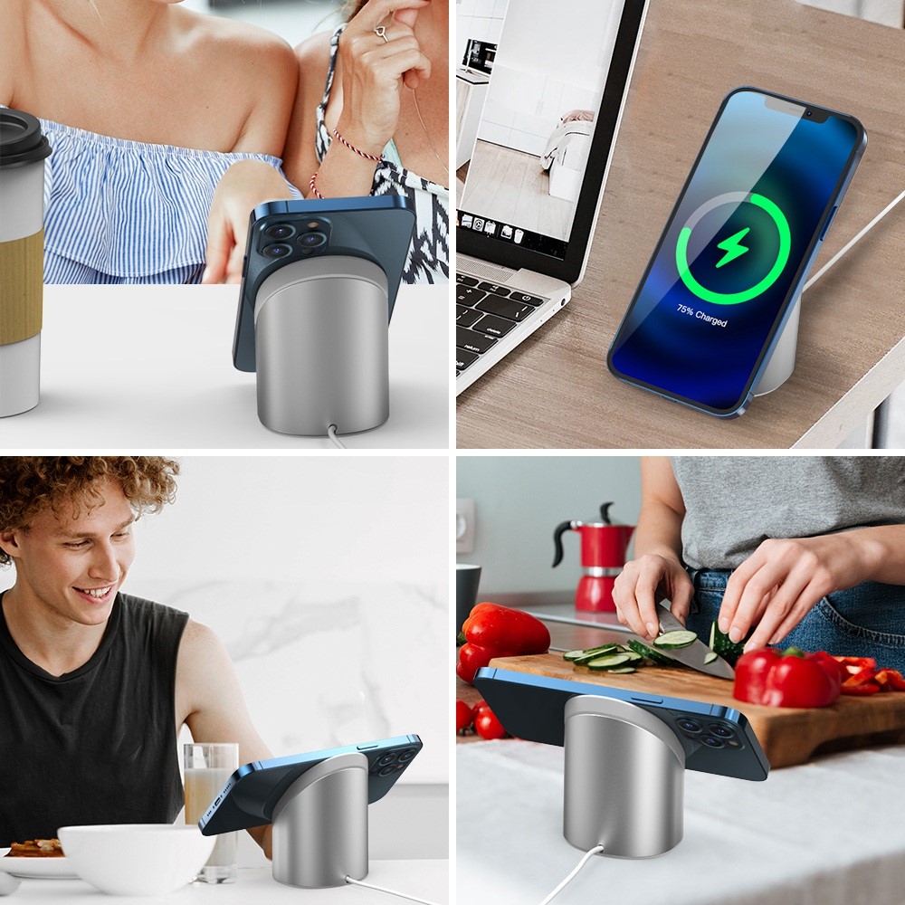 MagSafe Ladestander Aluminium sølv