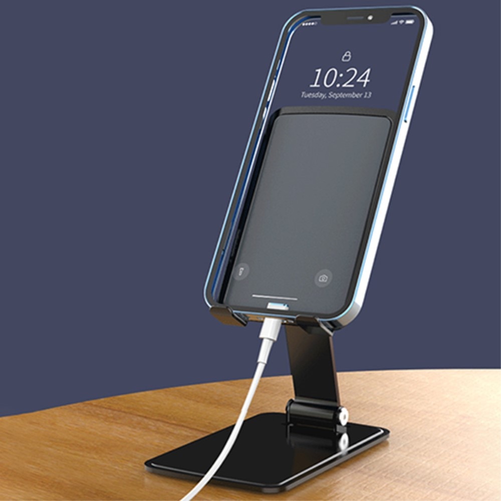 Sammenklappeligt bordstativ til mobil/tablet sølv