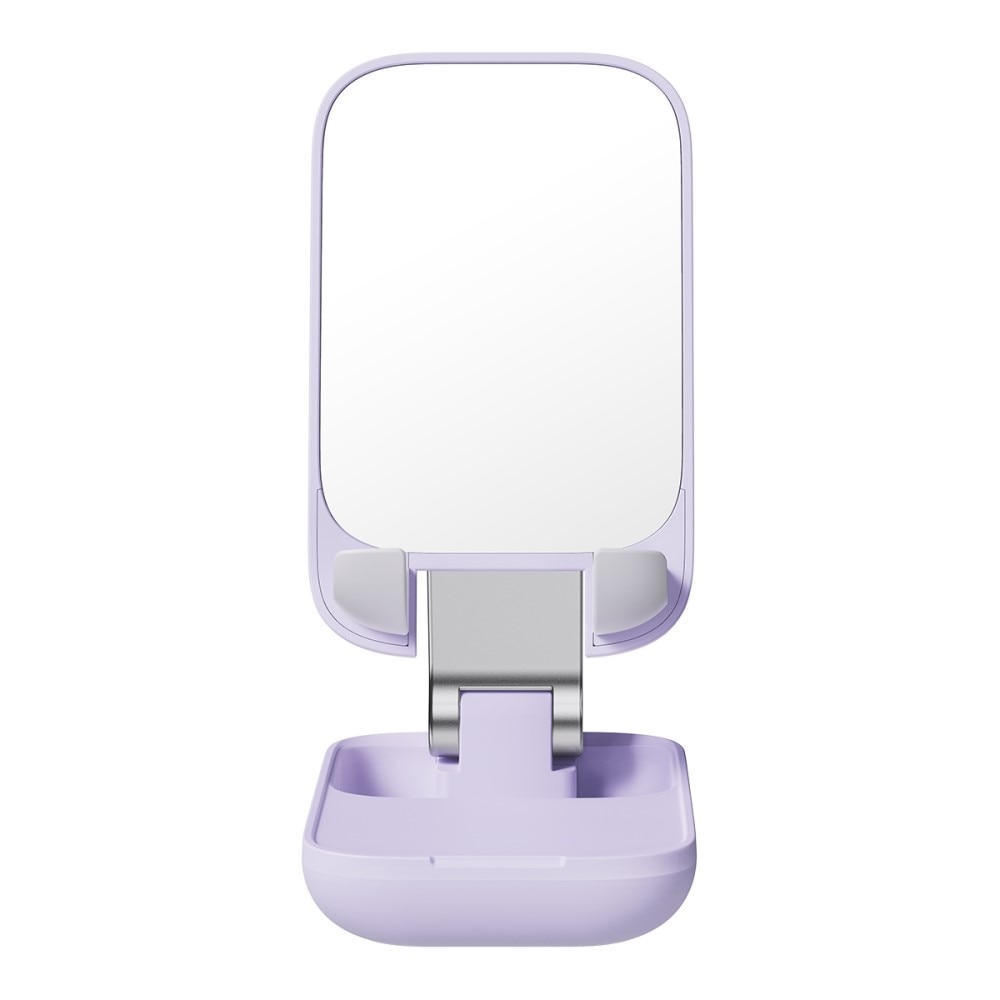 Sammenklappeligt bordstativ med spejl til mobil lila