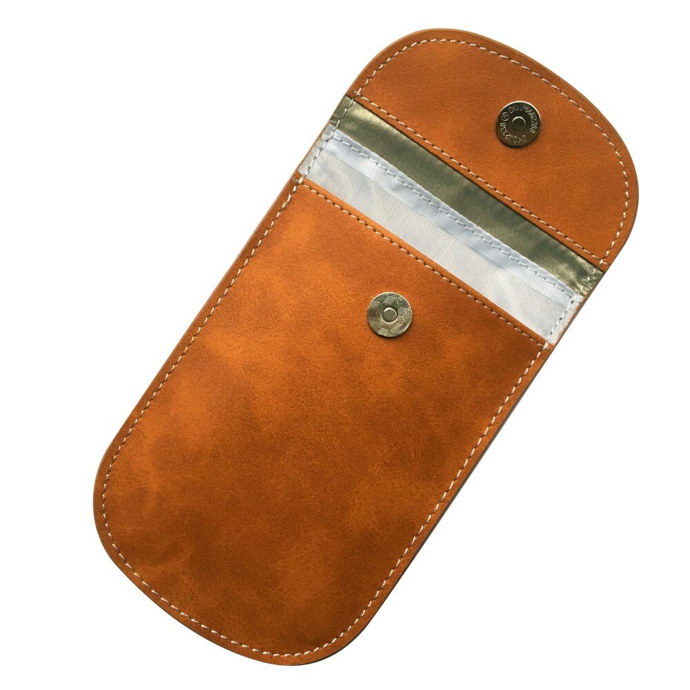 Bilnøglekasse RFID-beskyttelse Læder brun