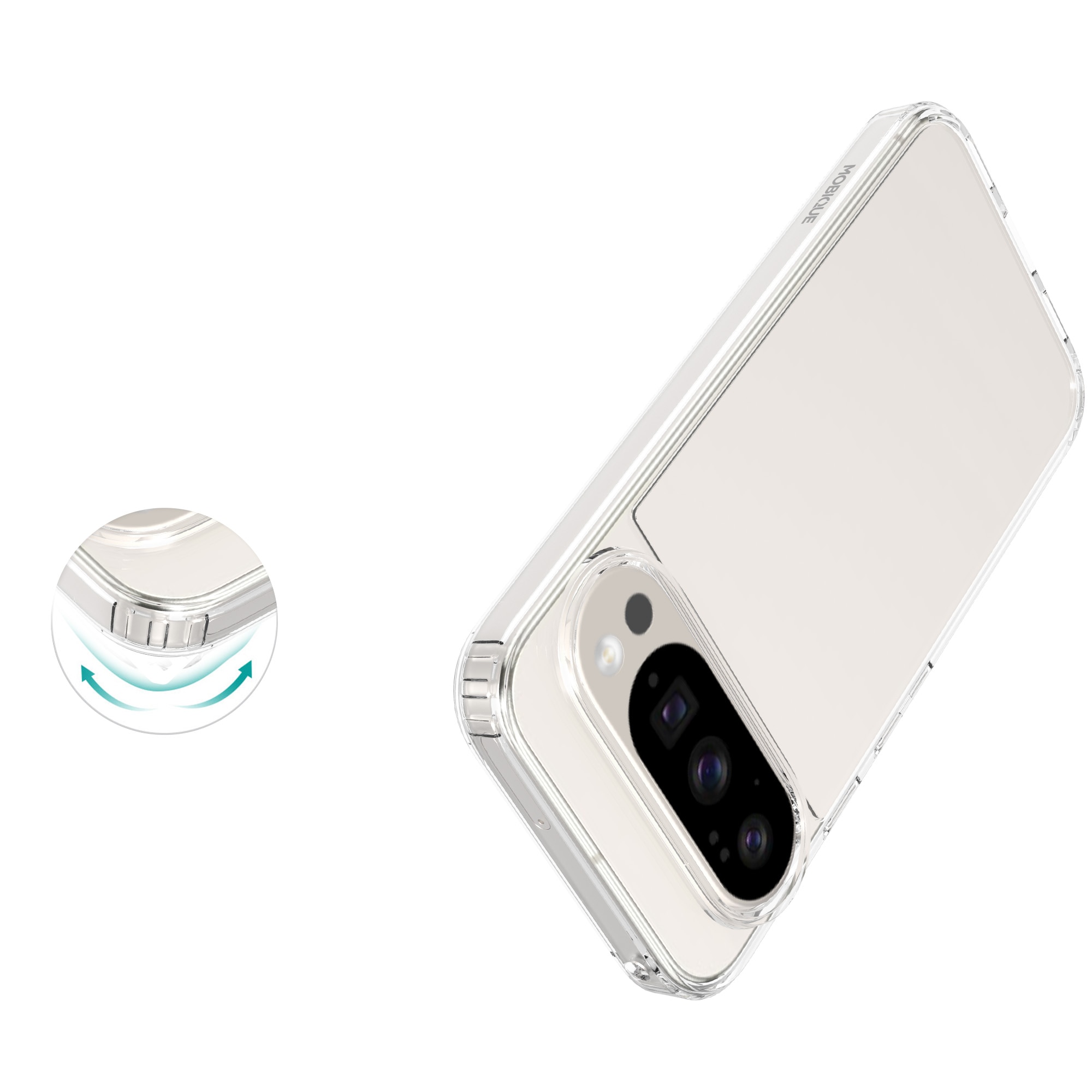 Hybridcover Google Pixel 10 Pro XL Gennemsigtig