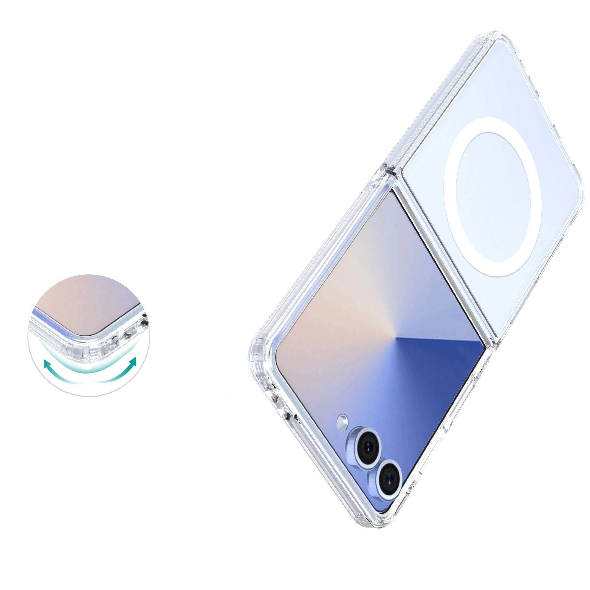 Hybridcover MagSafe Samsung Galaxy Z Flip 7 Gennemsigtig