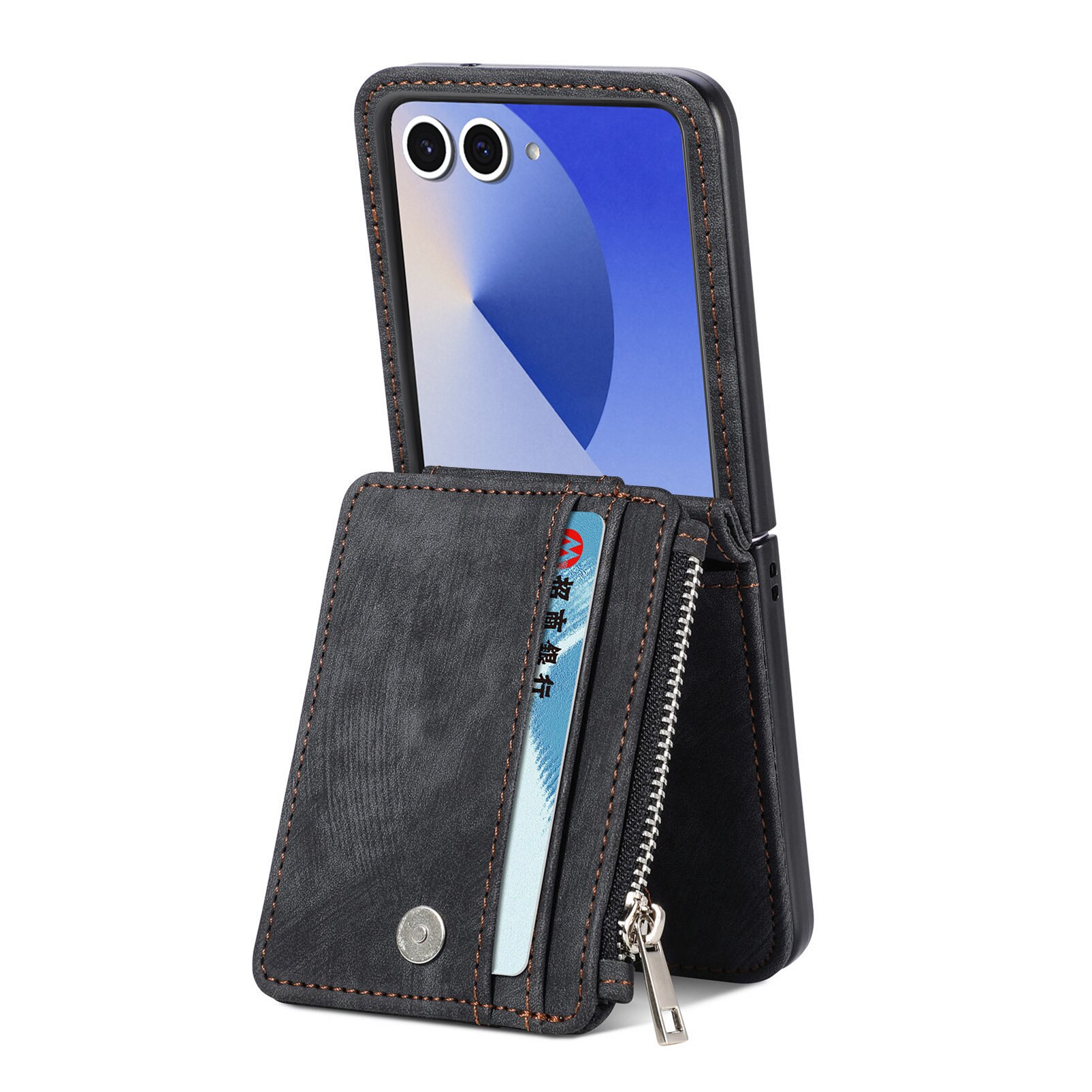 Zipper Multi-Slot Mobiltaske Samsung Galaxy Z Flip 7 Sort