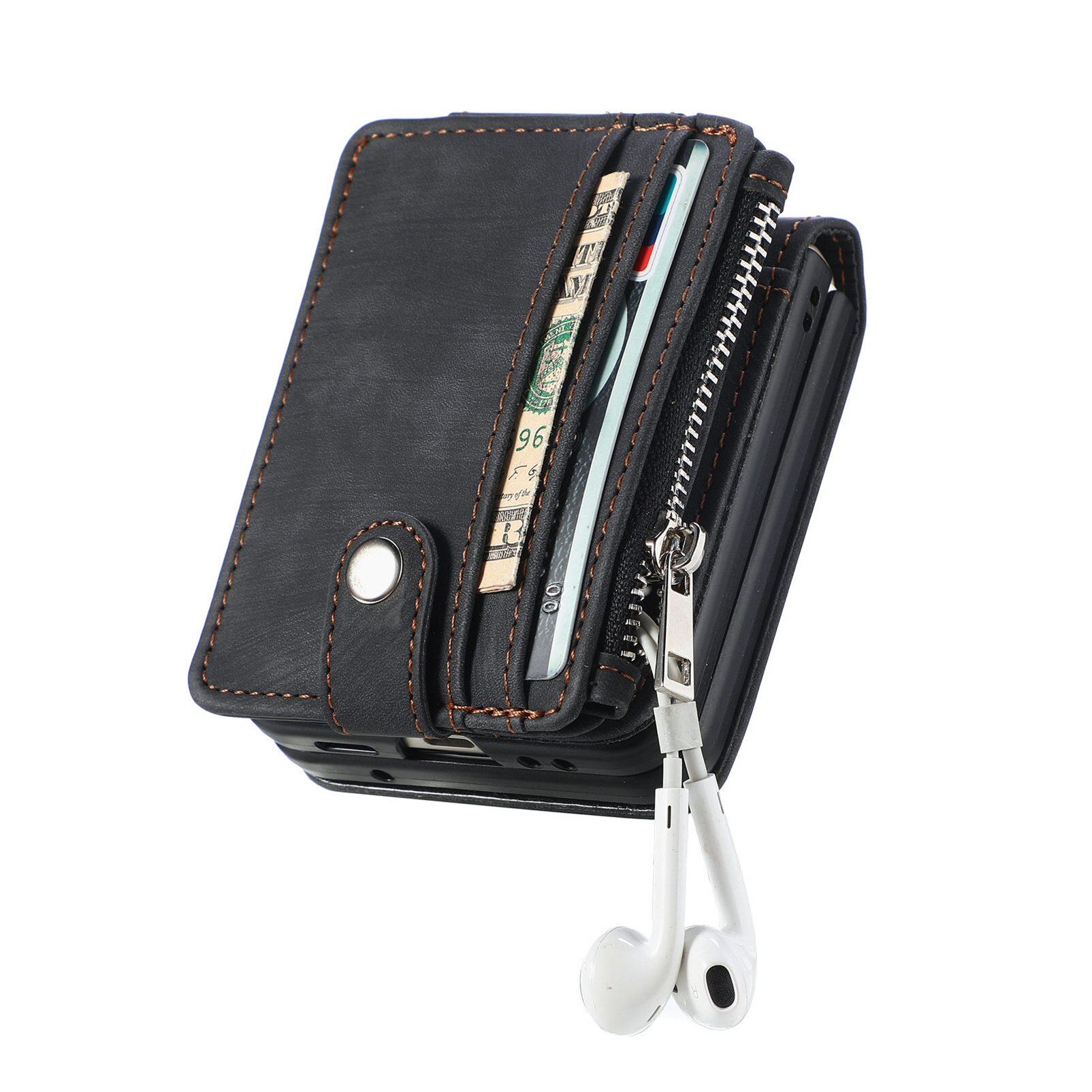 Zipper Multi-Slot Mobiltaske Samsung Galaxy Z Flip 7 Sort