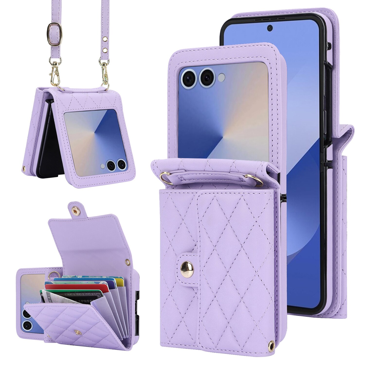 RFID blocking Pung Taske Samsung Galaxy Z Flip 7 Quilted Lilla