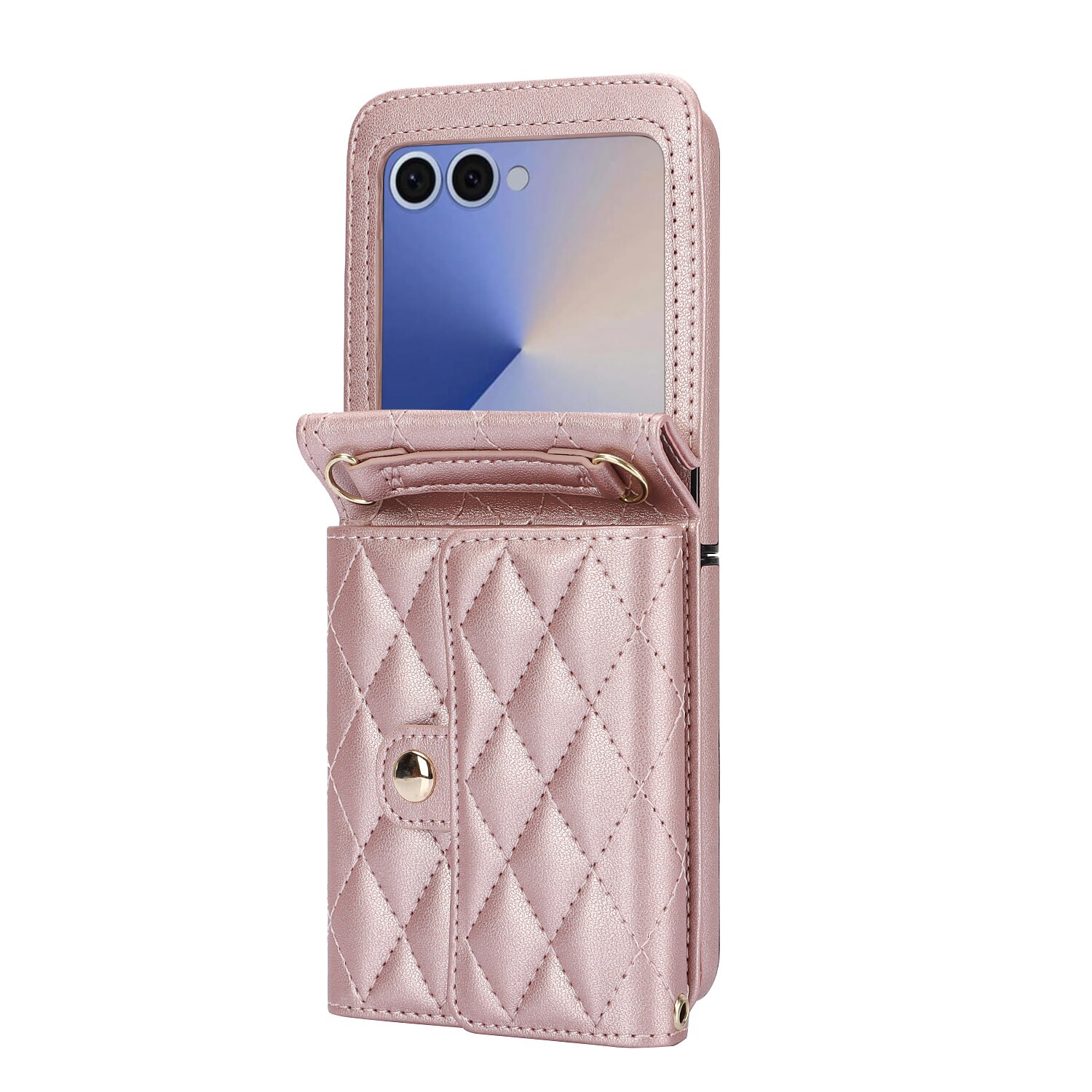 RFID blocking Pung Taske Samsung Galaxy Z Flip 7 Quilted Rose guld