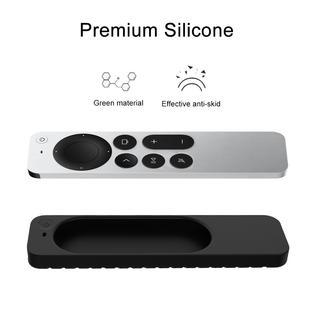 Rillet Silikonecover Apple TV 4K Siri Fjernbetjening sort