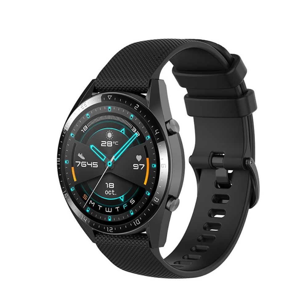 Rem af silikone til Huawei Watch GT 2/3 42 mm sort