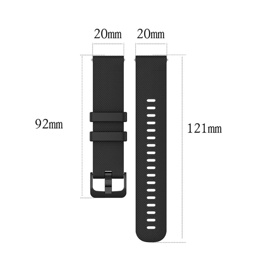 Rem af silikone til Huawei Watch GT 2/3 42 mm sort