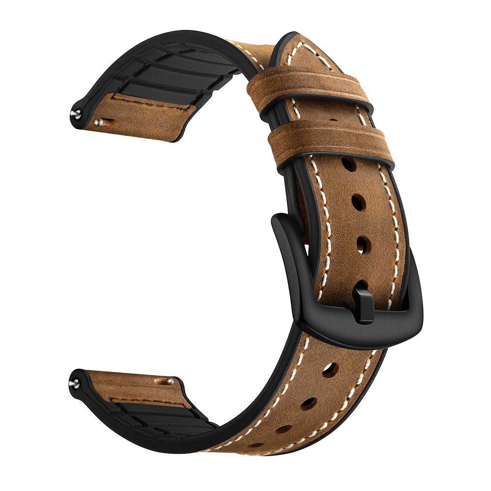 Premium Læderrem Hama Fit Watch 4910 brun