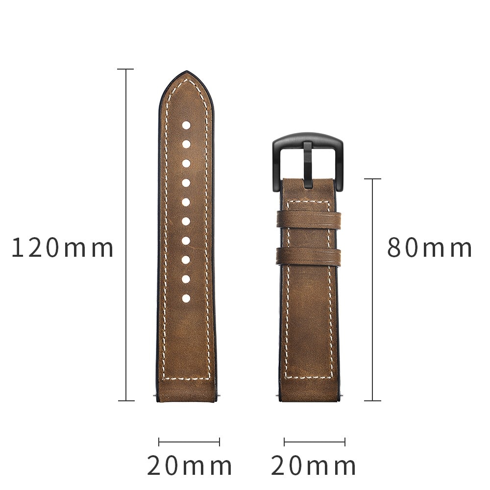 Premium Læderrem Samsung Galaxy Watch 4 Classic 42mm brun