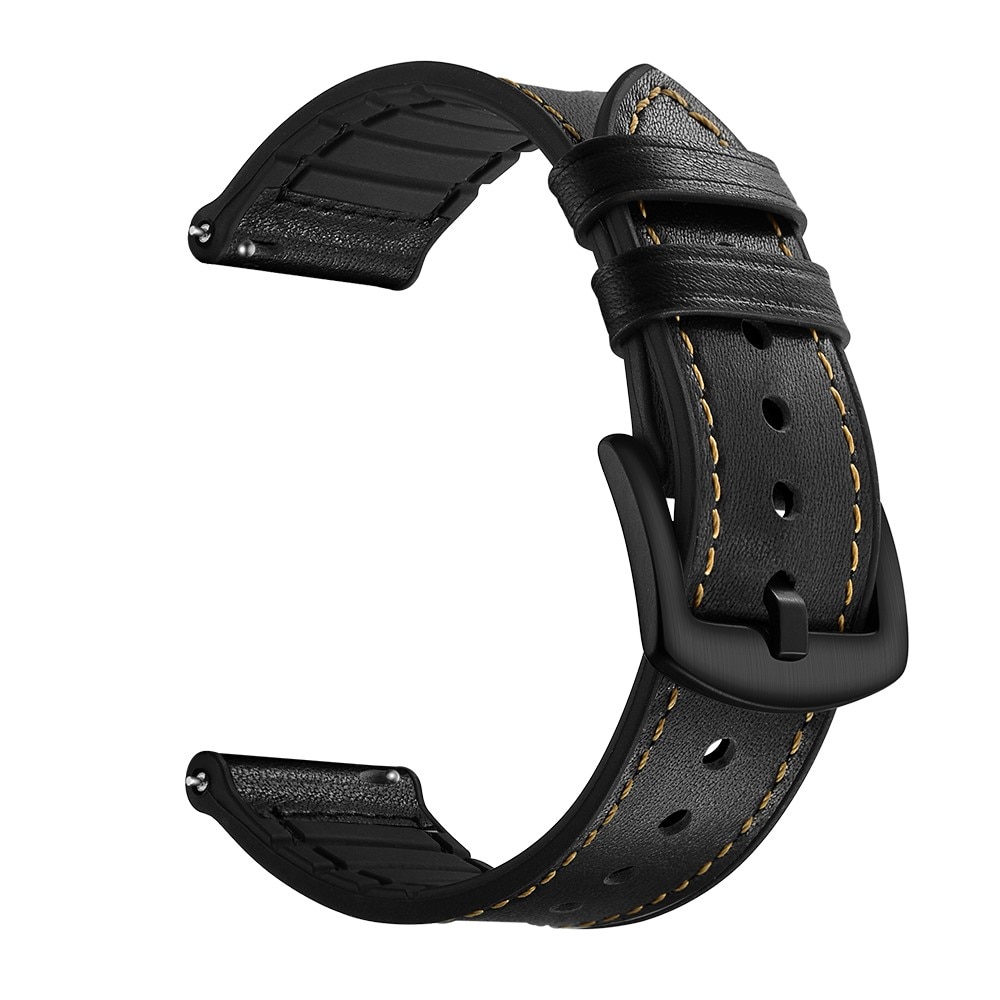 Premium Læderrem Garmin Vivomove Style sort