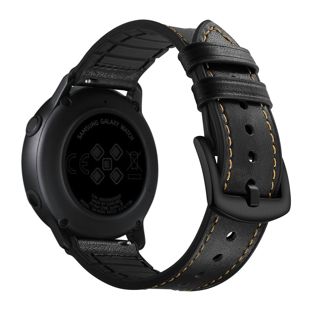 Premium Læderrem Galaxy Watch 4 40/44 mm sort