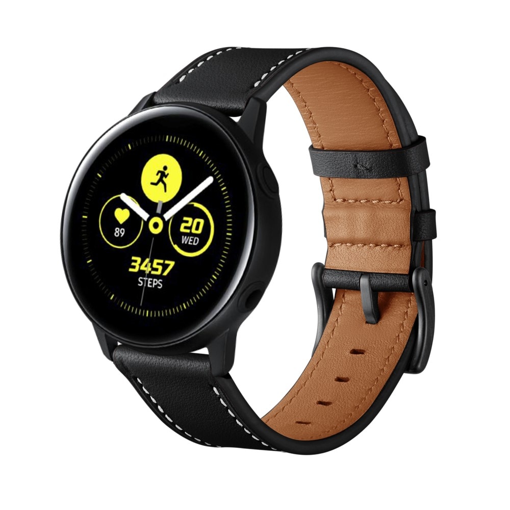 Læderrem Samsung Galaxy Watch 42mm sort