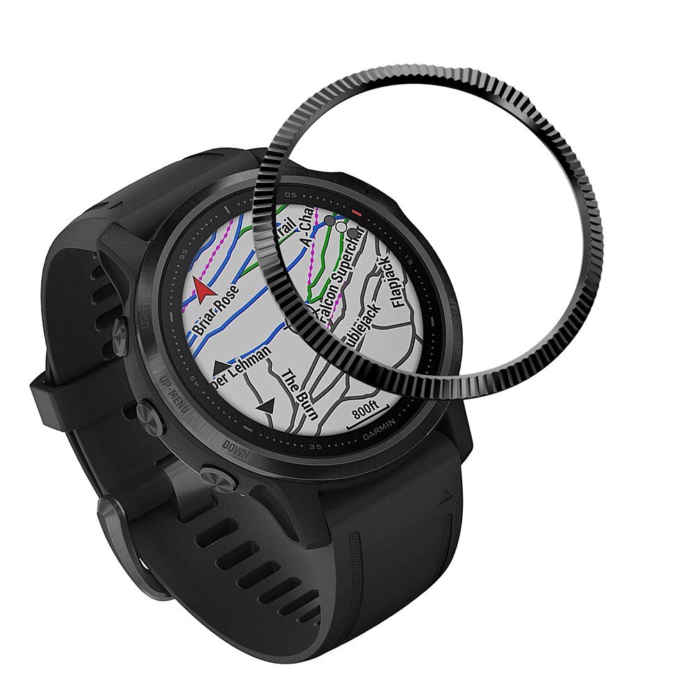 Ramme Fluted Garmin Fenix 6S Pro sort