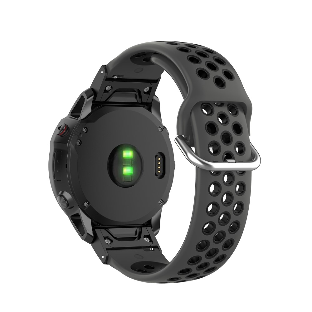 Silikonearmbånd Sport Garmin Fenix 5X/5X Plus sort