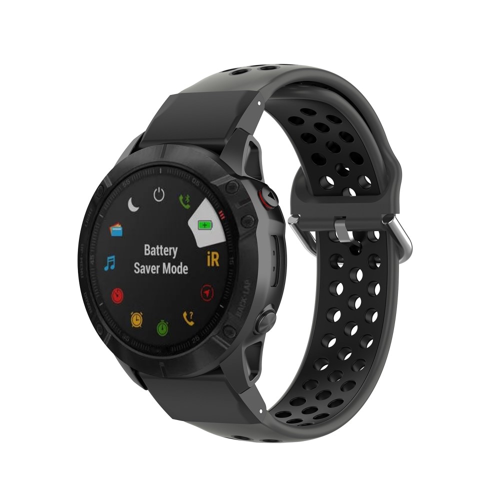 Silikonearmbånd Sport Garmin Fenix 7X Pro sort