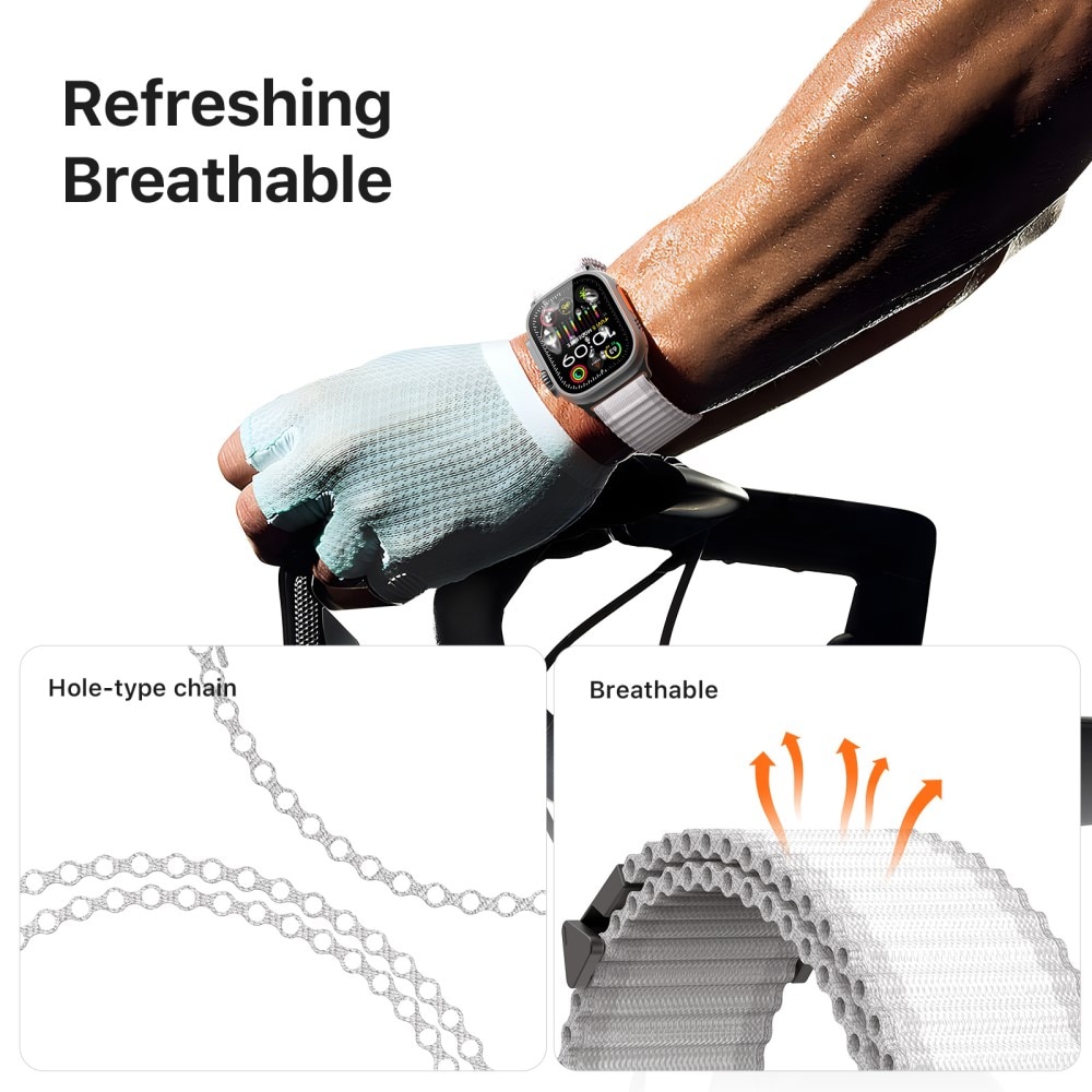 Active Nylon Armbånd Apple Watch Series 10 46mm Hvid