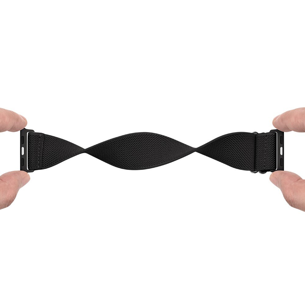 Elastisk Nylonurrem Apple Watch Series 4-6 40mm Sort