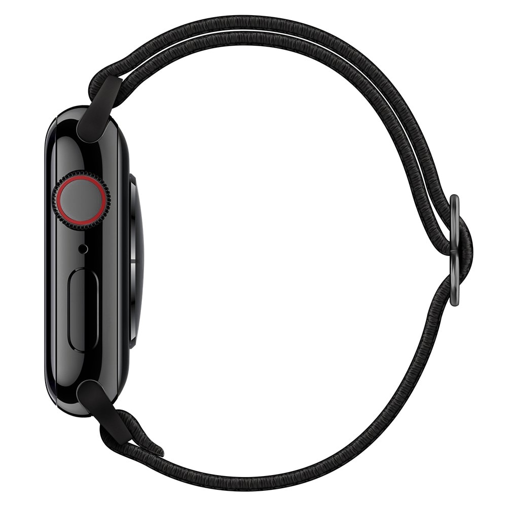 Elastisk Nylonurrem Apple Watch 45mm Series 9 sort