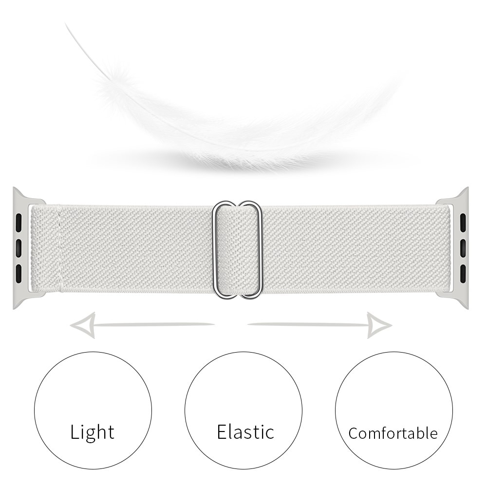 Elastisk Nylonurrem Apple Watch Series 10 46mm Hvid