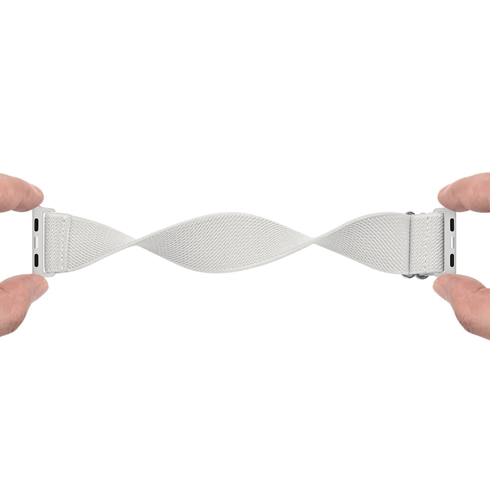 Elastisk Nylonurrem Apple Watch 44mm hvid