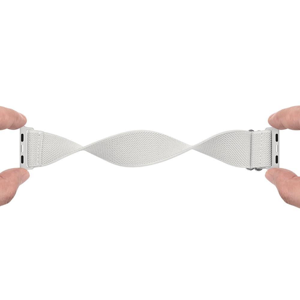 Elastisk Nylonurrem Apple Watch Series 10 46mm Hvid