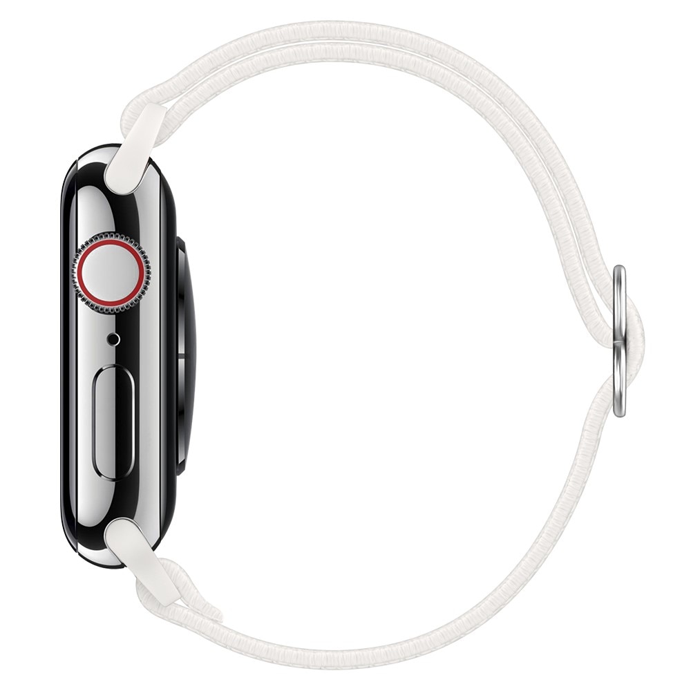 Elastisk Nylonurrem Apple Watch 45mm Series 7 hvid