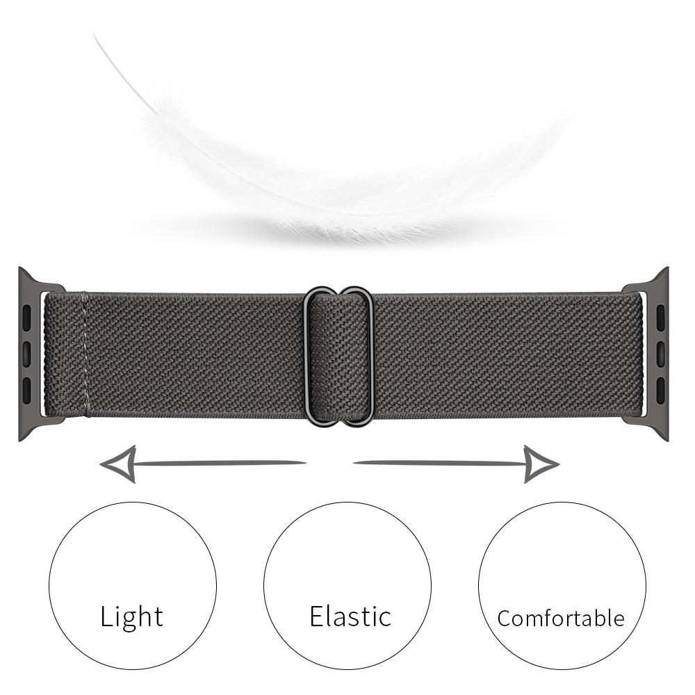 Elastisk Nylonurrem Apple Watch Series 10 46mm Grå