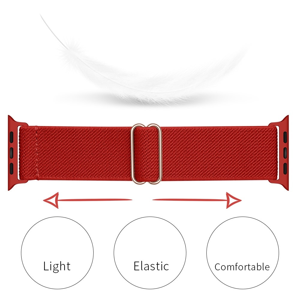 Elastisk Nylonurrem Apple Watch 41mm Series 8 rød