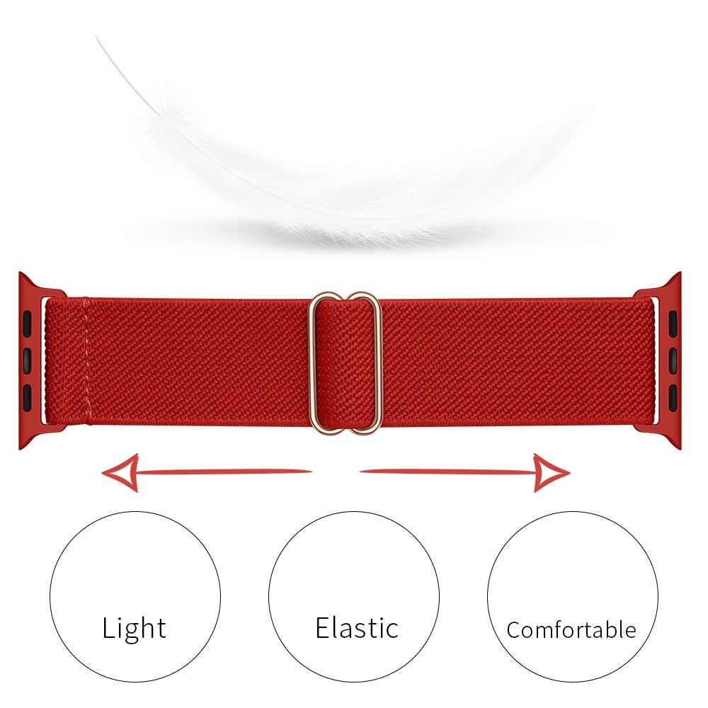 Elastisk Nylonurrem Apple Watch Series 10 46mm Rød
