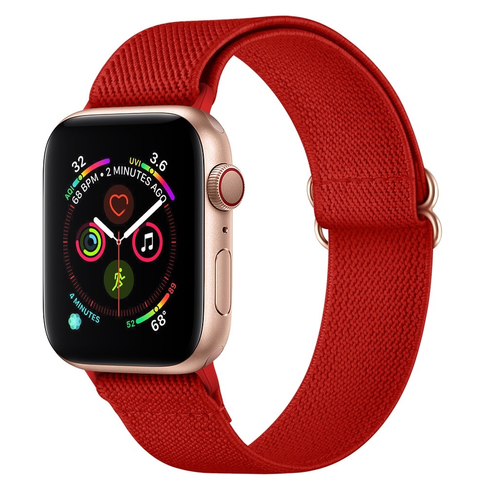 Elastisk Nylonurrem Apple Watch 41mm Series 8 rød