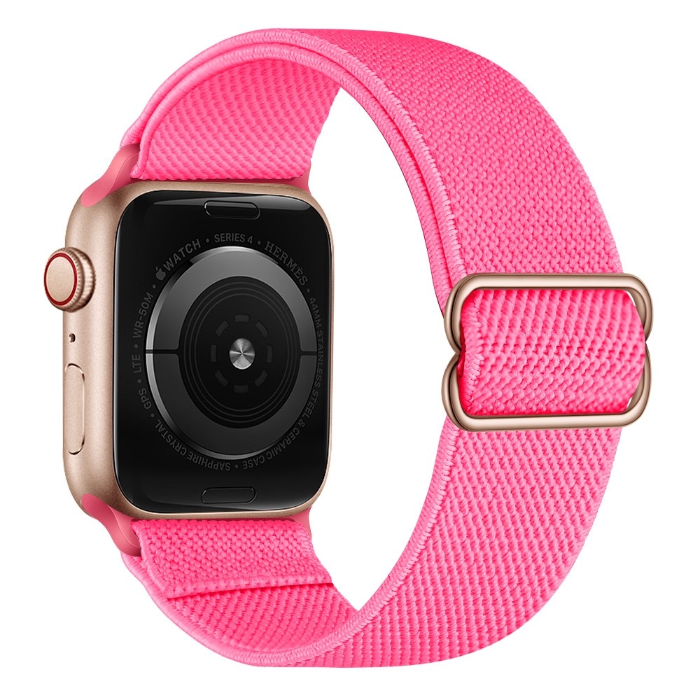 Elastisk Nylonurrem Apple Watch Series 4-6 40mm Lyserød