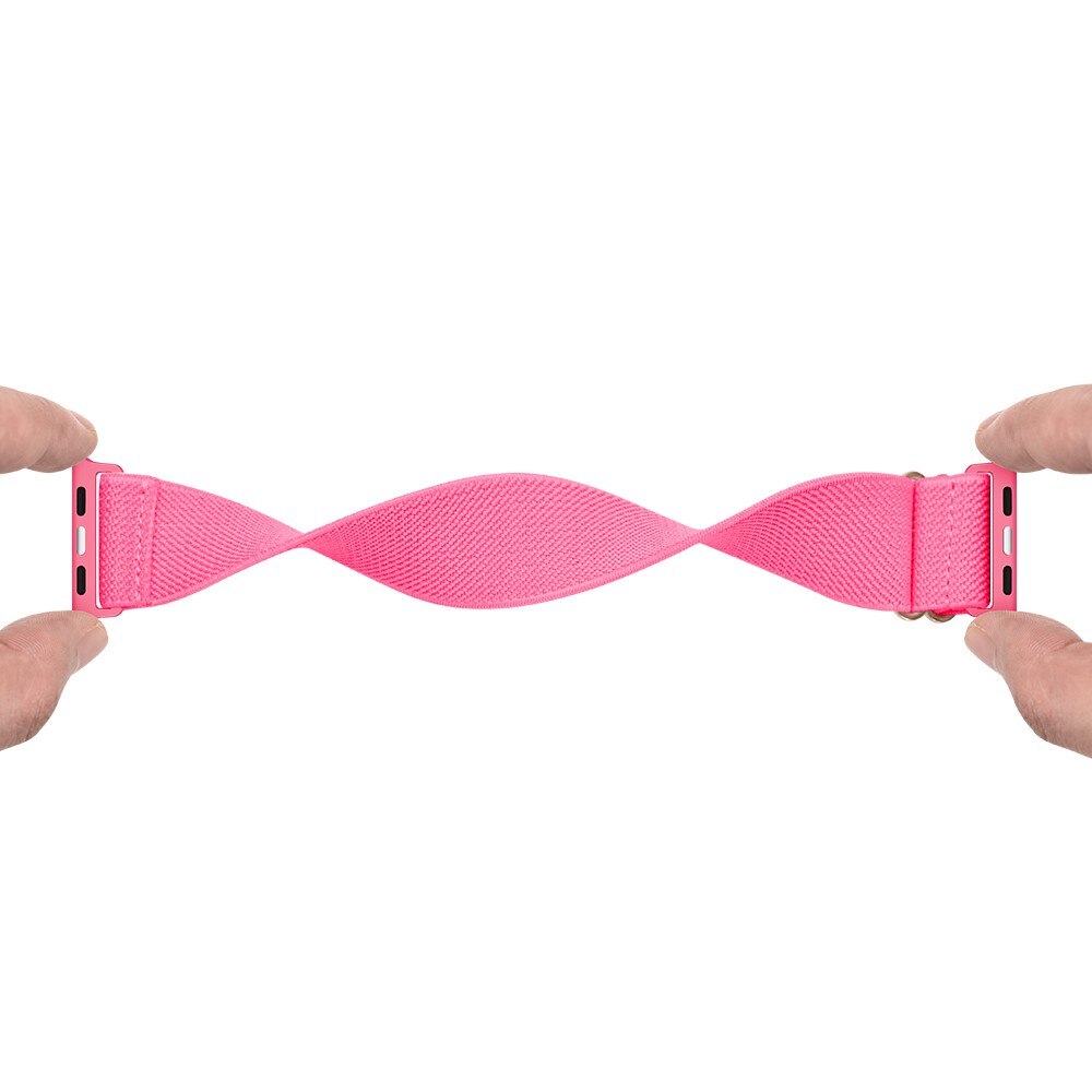 Elastisk Nylonurrem Apple Watch Series 4-6 40mm Lyserød