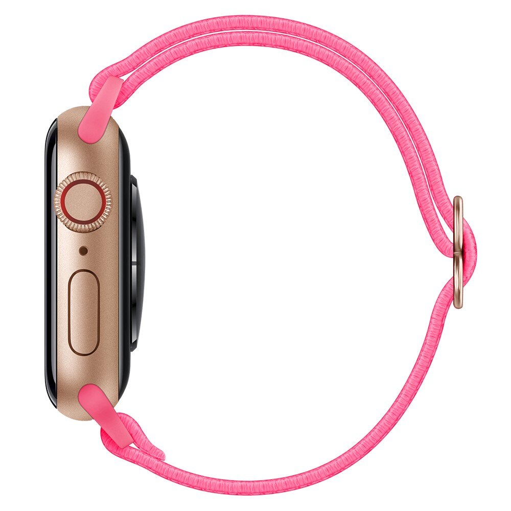 Elastisk Nylonurrem Apple Watch Series 4-6 40mm Lyserød