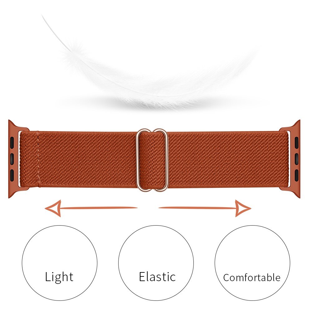 Elastisk Nylonurrem Apple Watch Series 9 41mm Brun