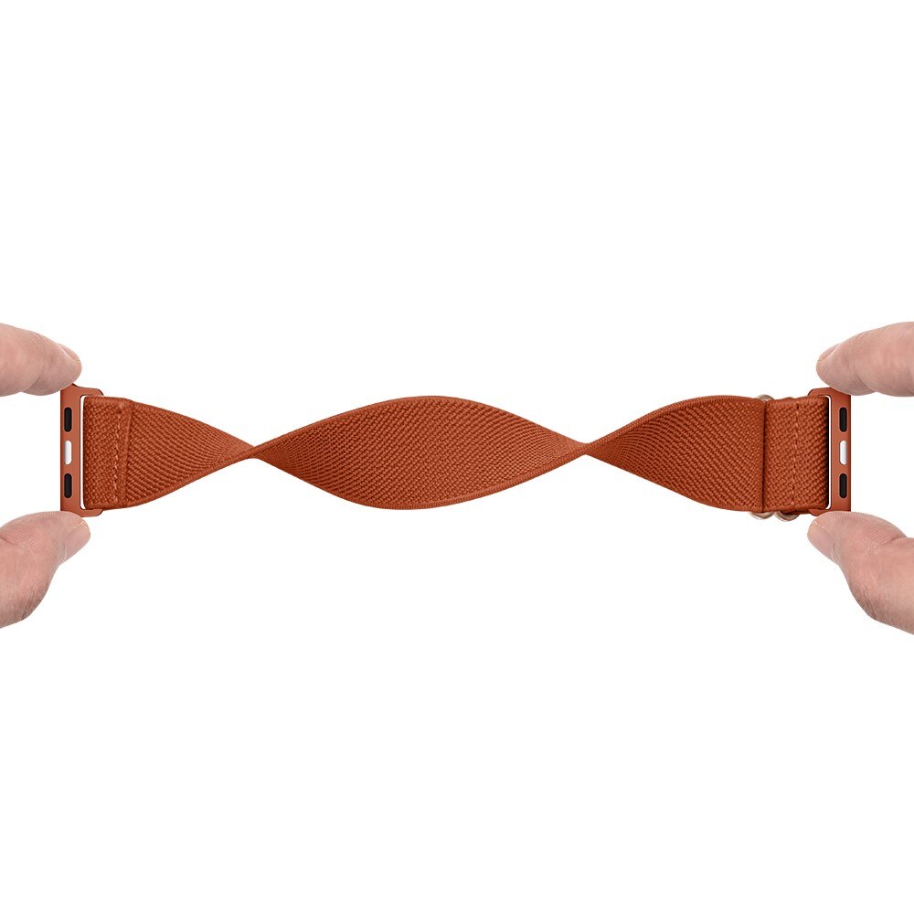 Elastisk Nylonurrem Apple Watch Series 9 41mm Brun
