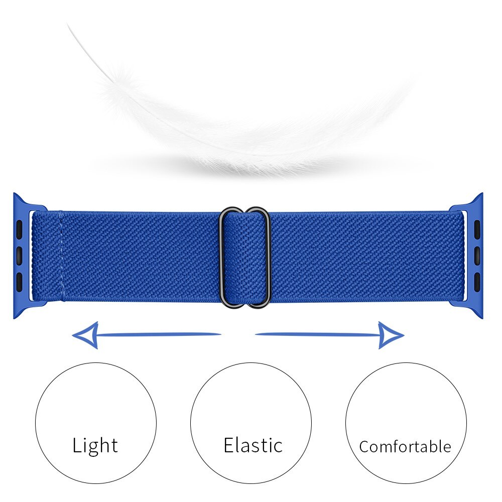 Elastisk Nylonurrem Apple Watch Series 4-6 40mm Blå