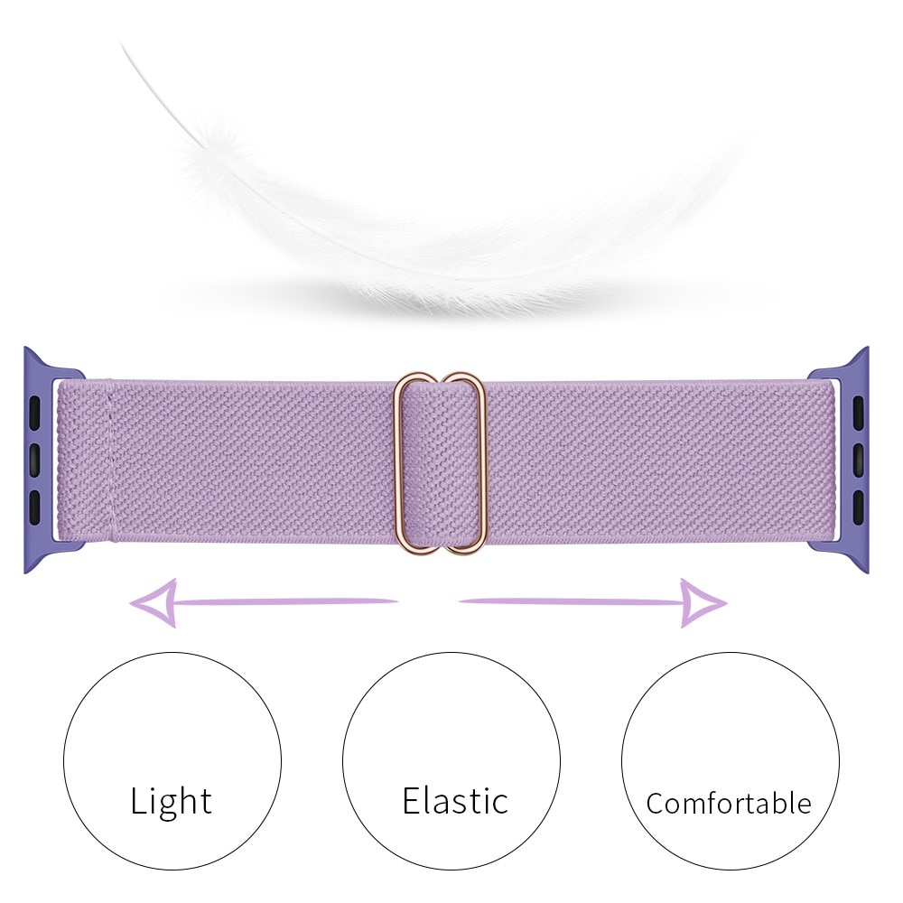 Elastisk Nylonurrem Apple Watch Series 10 46mm Lilla