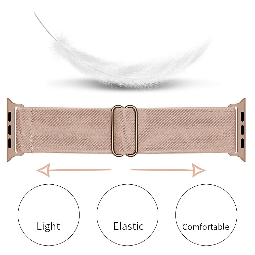 Elastisk Nylonurrem Apple Watch Series 10 42mm Beige